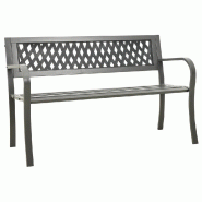 Helloshop26 - Banc de jardin meuble de patio d'extérieur terrasse 125 x 53 x 77 cm acier gris 02_0011226 - gris acier 3000615882722