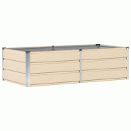 Helloshop26 - Jardinière moderne design industriel 160 x 80 x 45 cm pour extérieur et intérieur en acier ivoire 02_0059145 - acier 3000240973079
