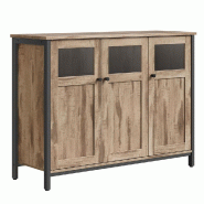 Helloshop26 - Meuble de rangement buffet 35 x 100 x 75 cm avec placard 3 portes pour salle à manger salon cuisine entrée cadre en 12_0006429 - 30002