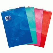 Oxford Lot de 5 Bloc Lagoon rel. Intégrale A4+, 160p./80 feuilles perforées 90g/m², Séyès, coloris assortis (4) - 3020120096988