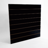 Panneau rainuré R15 L120xH120cm épaisseur 18mm - noir laqué - densité renforcée, grande robustesse