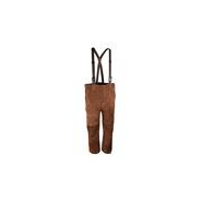 Pantalon bavette de soudageen cuir croûte marron