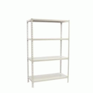 PROREGAL Étagère pour charges lourdes MID METAL SHARK | HxLxP 150x100x30cm | Charge du compartiment 180kg | Blanc - gris métal PR_RS138-82 PROREGAL Étagère pour charges lourdes MID METAL SHARK | HxLxP 150x100x30cm | Charge du compartiment 180kg | Blanc - gris métal PR_RS138-82