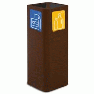 Stil Casa PURE, conteneur déchets en acier peint, 30x30xH80 cm, couvercle 2 compartiments, pictogrammes magnétiques, 60 L, corten. - marron acier PU Stil Casa PURE, conteneur déchets en acier peint, 30x30xH80 cm, couvercle 2 compartiments, pictogrammes magnétiques, 60 L, corten. - marron acier PU