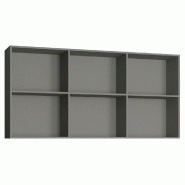 SURMEUBLE 6 NICHES DE RANGEMENTS POUR LIT ESCAMOTABLE HORIZONTAL 90 X 200 CM HAUTEUR 106 CM FINITION GRIS MAT