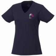 T-shirt Cool Fit manches courtes - Col V femme Amery 39026495 - polyester respirant 145 g/m² avec détails réfléchissants T-shirt Cool Fit manches courtes - Col V femme Amery 39026495 - polyester respirant 145 g/m² avec détails réfléchissants