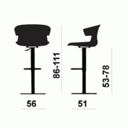 Tabouret de Bar réglable en hauteur Cove - Offisit - Gris_0