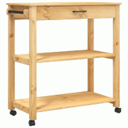 VidaXL Chariot de cuisine MONZA 84x40x88,5 cm bois massif de pin - 376103