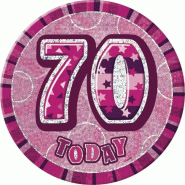 70. Anniversaire | Badge / Broche rose - 55269_0