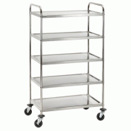 Chariot de transport inox TS500 - 5 plateaux robustes et grande capacité de 150 kg Chariot de transport inox TS500 - 5 plateaux robustes et grande capacité de 150 kg