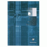 Clairefontaine Lot de 5 Bloc feuillets Metric A4, 100 feuilles perforées encollées 90 g/m², coloris gris, quadrillé 5x5 - bleu papier 3329680058123