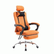 CLP Fauteuil de bureau Fellow avec Repose-pieds intégré Orange - orange polyester 191521209 CLP Fauteuil de bureau Fellow avec Repose-pieds intégré Orange - orange polyester 191521209