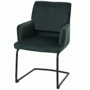 Décoshop26 - Chaise de salle à manger avec accoudoirs assise en tissu vert 04_0006271 - 3000261680420 Décoshop26 - Chaise de salle à manger avec accoudoirs assise en tissu vert 04_0006271 - 3000261680420