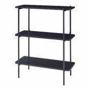 Helloshop26 - Étagère design intemporel salon chambre meuble de rangement autoportante 100 x 80 x 34 cm noir 03_0011153 - 3000225595852