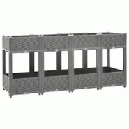 Helloshop26 - Jardinière bac lit surélevé plantes fleurs terrasse jardin 160 x 40 x 71 cm polypropylène gris 02_0039218 - 3000218445058 Helloshop26 - Jardinière bac lit surélevé plantes fleurs terrasse jardin 160 x 40 x 71 cm polypropylène gris 02_0039218 - 3000218445058