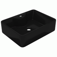 Helloshop26 - Vasque carrée à trou pour robinet 48 x 37 cm céramique pour salle de bain noir 02_0002512 - 3000100091530