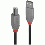 LINDY Câble USB USB 2.0 USB-A Mâle, USB-B Mâle 5,00 m Noir 36675 - 4002888366755