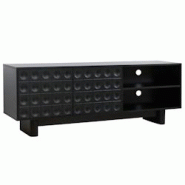 Oviala Business Meuble TV rectangulaire 2 portes L160 cm noir - noir Bois massif 113586 Oviala Business Meuble TV rectangulaire 2 portes L160 cm noir - noir Bois massif 113586