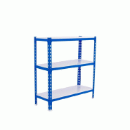 SimonRack Rayonnage métallique, 900x1100x400 mm, 3 niveaux, tablette métallique, 200 kg au point de flexion, Bleu/Blanc - Simonclick - métal 843510
