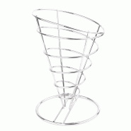 Support pour frites en forme conique - Acier inoxydable Olympia - Ø 115 x H 175 mm Support pour frites en forme conique - Acier inoxydable Olympia - Ø 115 x H 175 mm