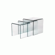 Table basse gigogne en verre design 12mm