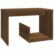 Table d'appoint Chêne marron 59x36x38 cm Bois d'ingénierie Modèle Orion Élite - 826634