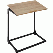 Tectake Table d’appoint Ruston 55x35x66,5cm - Bois clair industriel, Chêne Sonoma - 404442 - marron Bois massif 404442