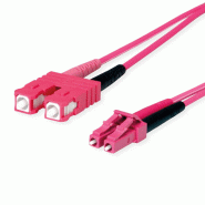 TELEGÄRTNER Câble adaptateur duplex 2x G50/125 OM4, 1x SC Duplex - 1x LC Duplex, violet, 1 m_0