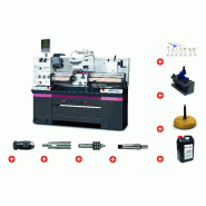 Tour à métaux - hauteur de pointe 180 mm - entrepointes 1000 mm - passage de broche 52 mm - 2,2 kW - 400V - avec accessoires essentiels Optiturn TM3610D PACK Tour à métaux - hauteur de pointe 180 mm - entrepointes 1000 mm - passage de broche 52 mm - 2,2 kW - 400V - avec accessoires essentiels Optiturn TM3610D PACK