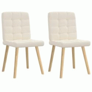 VidaXL Chaises à Manger Lot De 2 Lin - beige 4101102 VidaXL Chaises à Manger Lot De 2 Lin - beige 4101102