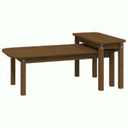 VidaXL Ensemble de tables basses 2 pcs Marron miel Bois massif de pin Modèle Soleil Sirocco Prime - 822365