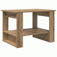 VidaXL Table basse Chêne artisanal 72 x 50 x 50 cm Bois d'ingénierie Modèle Atlas Nova - 8000195