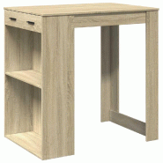 VidaXL Table de bar chêne sonoma 102x70x103,5 cm bois d'ingénierie Modèle Sirius Design - beige 3309323