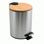 WellHome - Poubelle à Pédale de 5L de couleur Argentée Chromée Ø20,5x25,5cm - ADONIS - argenté acier WH17062