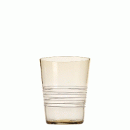 Zafferano Lot De 6 Verres Tumbler Filante En Verre Ambre Avec Travail Au Fil Blanc : Design Élégant Et Artisanal Pour La Table Quotidienne Et Les Oc
