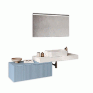 AQA Design Composition de salle de bain en MDF 4 pièces VENERE blanc/bleu tiffany L.190 P.45 H.190 MPVE52-O1-TIF - multicolore Bois manufacturé MPVE