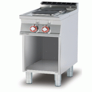 Cuisinière électrique 2 plaques carrées. Structure en acier inoxydable. Dimensions 40x70,5 h 90 cm. Modèle PCQ-74ET - 1800