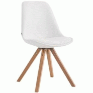 Décoshop26 - Chaise de cuisine salle à manger scandinave assise en PVC blanc 4 pieds en bois forme carré clair 10_0003410 - blanc 3000251567410 Décoshop26 - Chaise de cuisine salle à manger scandinave assise en PVC blanc 4 pieds en bois forme carré clair 10_0003410 - blanc 3000251567410