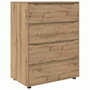 Helloshop26 - Armoire de rangement lot de 2 design minimaliste 80 x 48 x 105 cm avec tiroirs fonctionnels en bois d'ingénierie chêne 02_0056185 - Bo