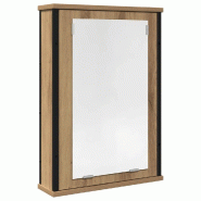 Helloshop26 - Armoire de salle de bain murale design épuré espace de rangement 42 x 12 x 60 cm en bois chêne artisanal 02_0051850 - verre 300023712