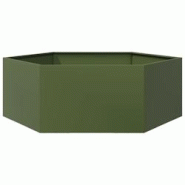 Helloshop26 - Jardinière bac lit surélevé plantes fleurs terrasse jardin olive hexagone 138 x 120 x 45 cm acier vert 02_0038709 - 3000217935444 Helloshop26 - Jardinière bac lit surélevé plantes fleurs terrasse jardin olive hexagone 138 x 120 x 45 cm acier vert 02_0038709 - 3000217935444