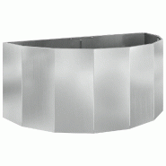 Helloshop26 - Jardinière demi-ronde moderne finition mate 120 x 60 x 50 cm pour extérieur style contemporain en acier argent 02_0052948 - métal 300