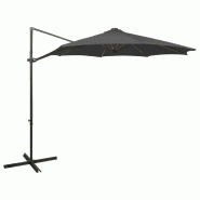 Parasol de jardin en porte-à-faux avec mât et lumières LED Modèle Solaris Ombre - 312338