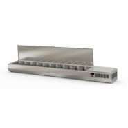Présentoir à ingrédients 2545mm 11 GN 1/3 couvercle inox Coreco