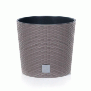 Prosperplast - Pot rond Rato 15,3 L avec insert de plantation, coloris Mocca, 30x30x27 cm - marron plastique ZA956