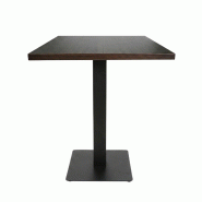 Table intérieure wengé 60x60 cm avec le pied iron black plat - tigaone - 3701680325137