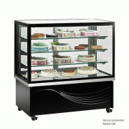 Tecfrigo Vitrine aluminium positive ventilée 750 Litres 2 portes coulissantes vitrées, noire, sur roulettes, 600 W, 220 V - MONO - noir 3666562009973