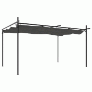 VidaXL Pergola avec toit rétractable anthracite 395x292x230 cm Modèle AbriSupreme 196 - noir 360119
