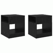 VidaXL Table d'appoint 2 pcs Chêne noir 40,5 x 40 x 45 cm Modèle Flex Confort Pro - 890915