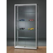 Vitrine d'exposition l 100 p 40 h 200 cm portes coulissantes et aluminium argent_1